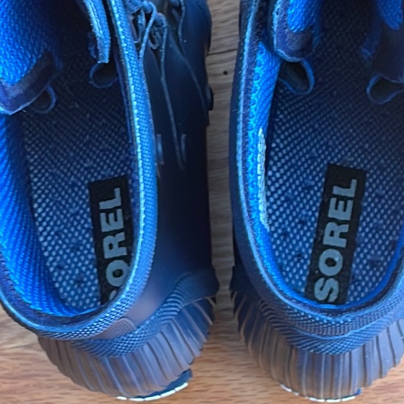 Sorel Joan Wedge Rubber Rain Boots Chelsea Pull On Women's US 8 BLUE Glossy - Picture 4 of 6